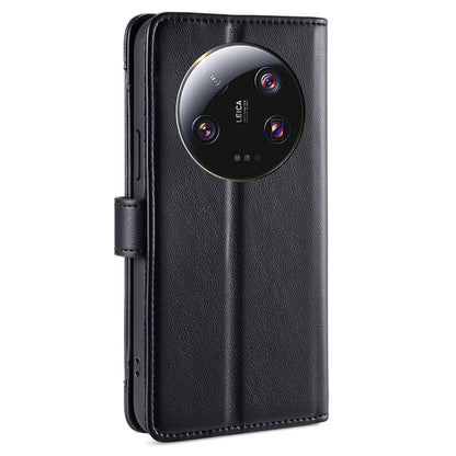 For Xiaomi 13 Ultra Anti-collision PU Leather+TPU Phone Cover Stand Wallet Case with Zipper Pocket