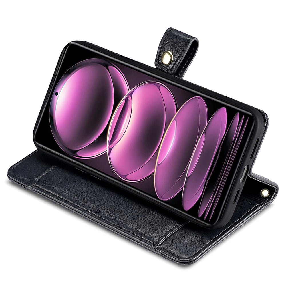 For Xiaomi 13 Ultra Anti-collision PU Leather+TPU Phone Cover Stand Wallet Case with Zipper Pocket