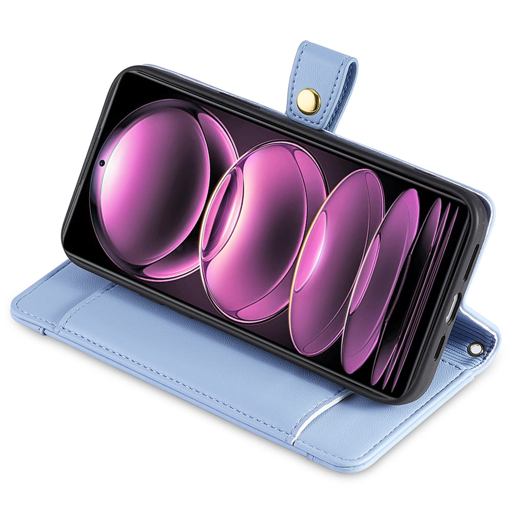 For Xiaomi 13 Ultra Anti-collision PU Leather+TPU Phone Cover Stand Wallet Case with Zipper Pocket