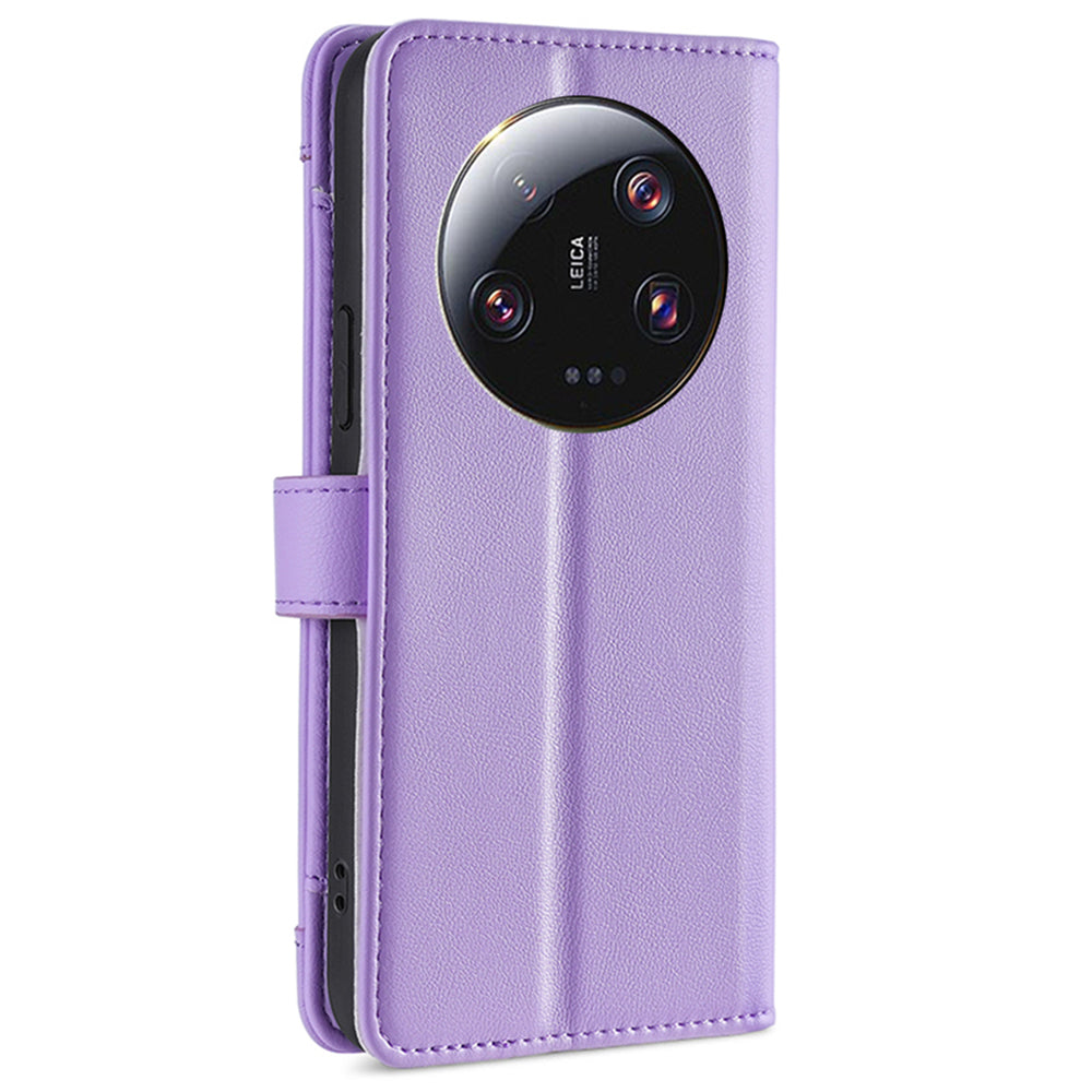 For Xiaomi 13 Ultra Anti-collision PU Leather+TPU Phone Cover Stand Wallet Case with Zipper Pocket