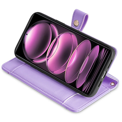 For Xiaomi 13 Ultra Anti-collision PU Leather+TPU Phone Cover Stand Wallet Case with Zipper Pocket