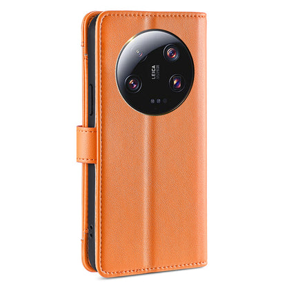 For Xiaomi 13 Ultra Anti-collision PU Leather+TPU Phone Cover Stand Wallet Case with Zipper Pocket