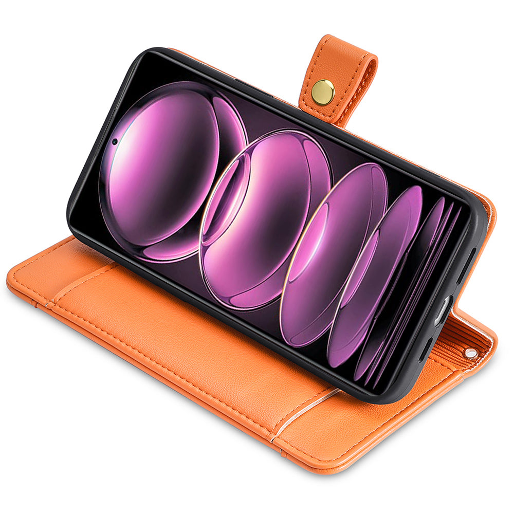 For Xiaomi 13 Ultra Anti-collision PU Leather+TPU Phone Cover Stand Wallet Case with Zipper Pocket