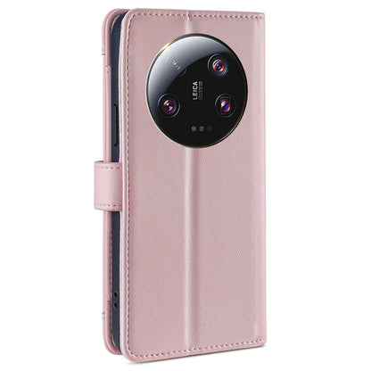 For Xiaomi 13 Ultra Anti-collision PU Leather+TPU Phone Cover Stand Wallet Case with Zipper Pocket