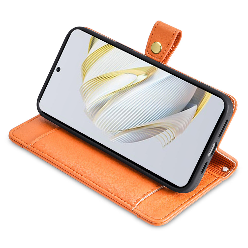 For Huawei nova 11 PU Leather+TPU Phone Cover Anti-drop Stand Wallet Case with Zipper Pocket