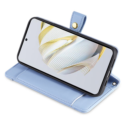 For Huawei nova 11 PU Leather+TPU Phone Cover Anti-drop Stand Wallet Case with Zipper Pocket
