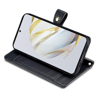 For Huawei nova 11 PU Leather+TPU Phone Cover Anti-drop Stand Wallet Case with Zipper Pocket