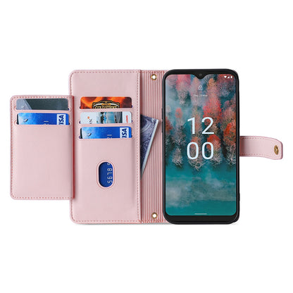 For Nokia G11 Plus 4G PU Leather+TPU Fully Wrapped Phone Cover Stand Wallet Case with Zipper Pocket