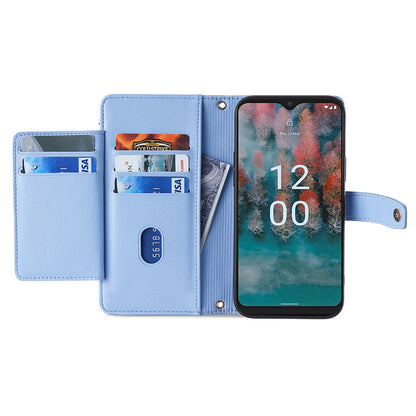 For Nokia G11 Plus 4G PU Leather+TPU Fully Wrapped Phone Cover Stand Wallet Case with Zipper Pocket