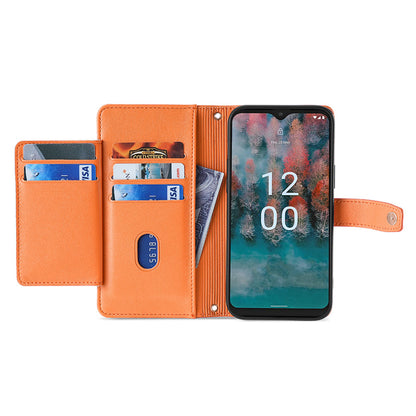 For Nokia G11 Plus 4G PU Leather+TPU Fully Wrapped Phone Cover Stand Wallet Case with Zipper Pocket