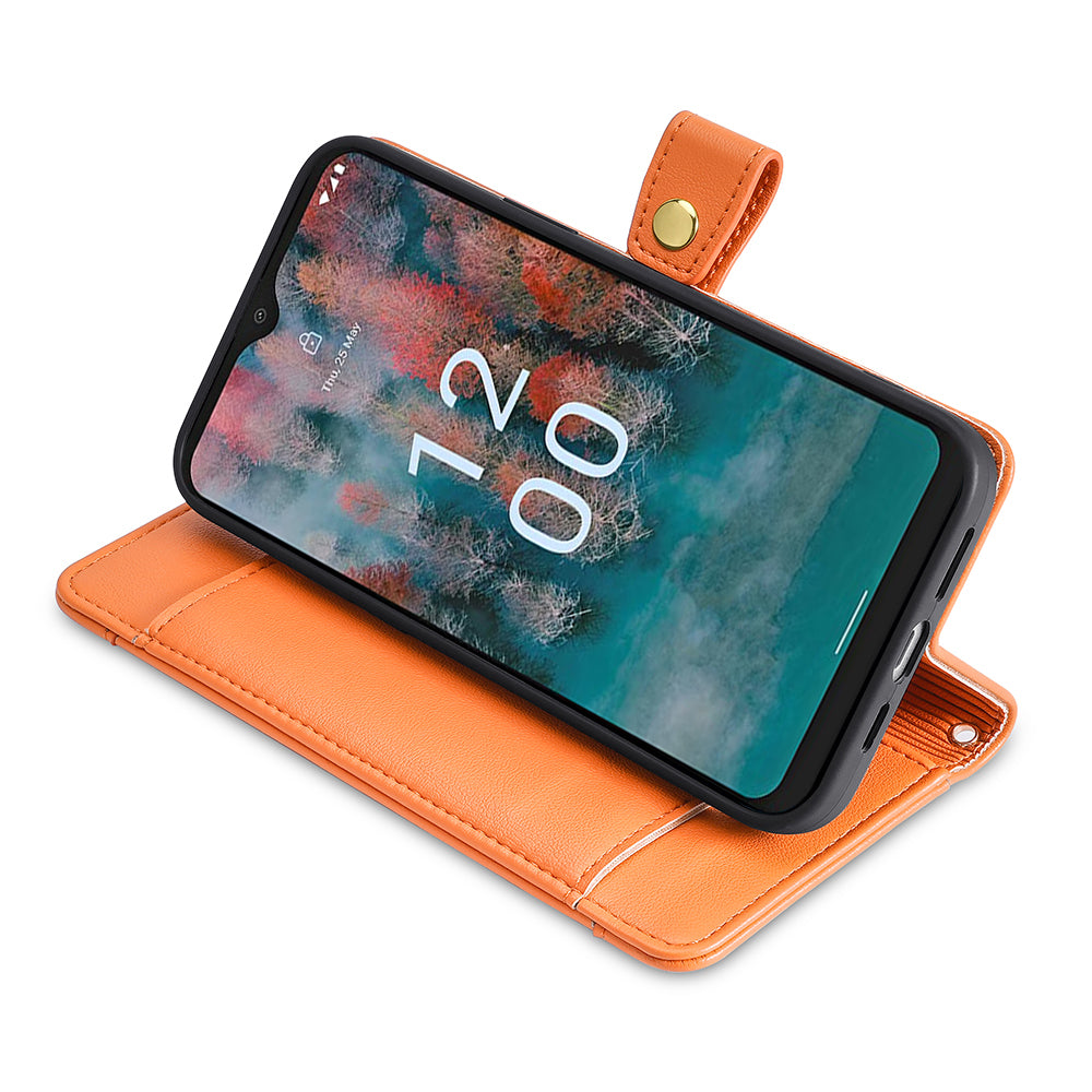 For Nokia G11 Plus 4G PU Leather+TPU Fully Wrapped Phone Cover Stand Wallet Case with Zipper Pocket