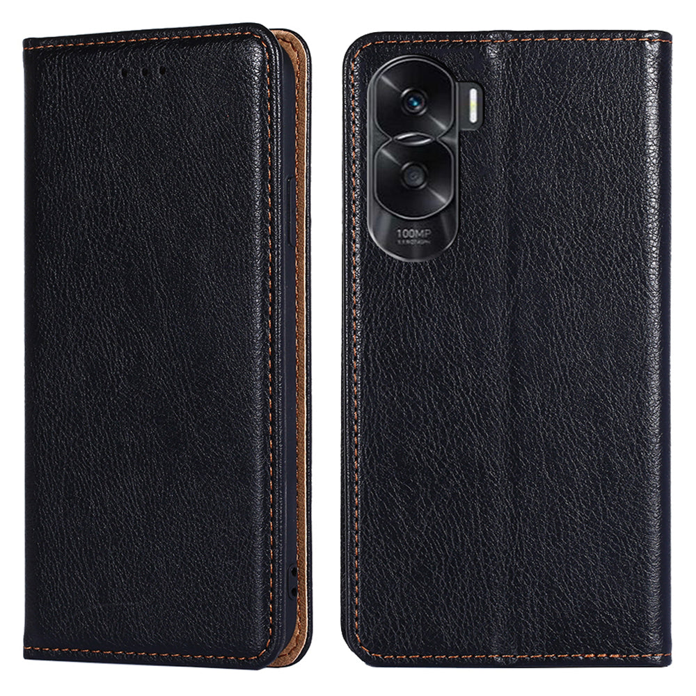 For Honor X50i 5G / 90 Lite 5G Leather Wallet Case Stand Magnetic Closure Solid Color Phone Cover