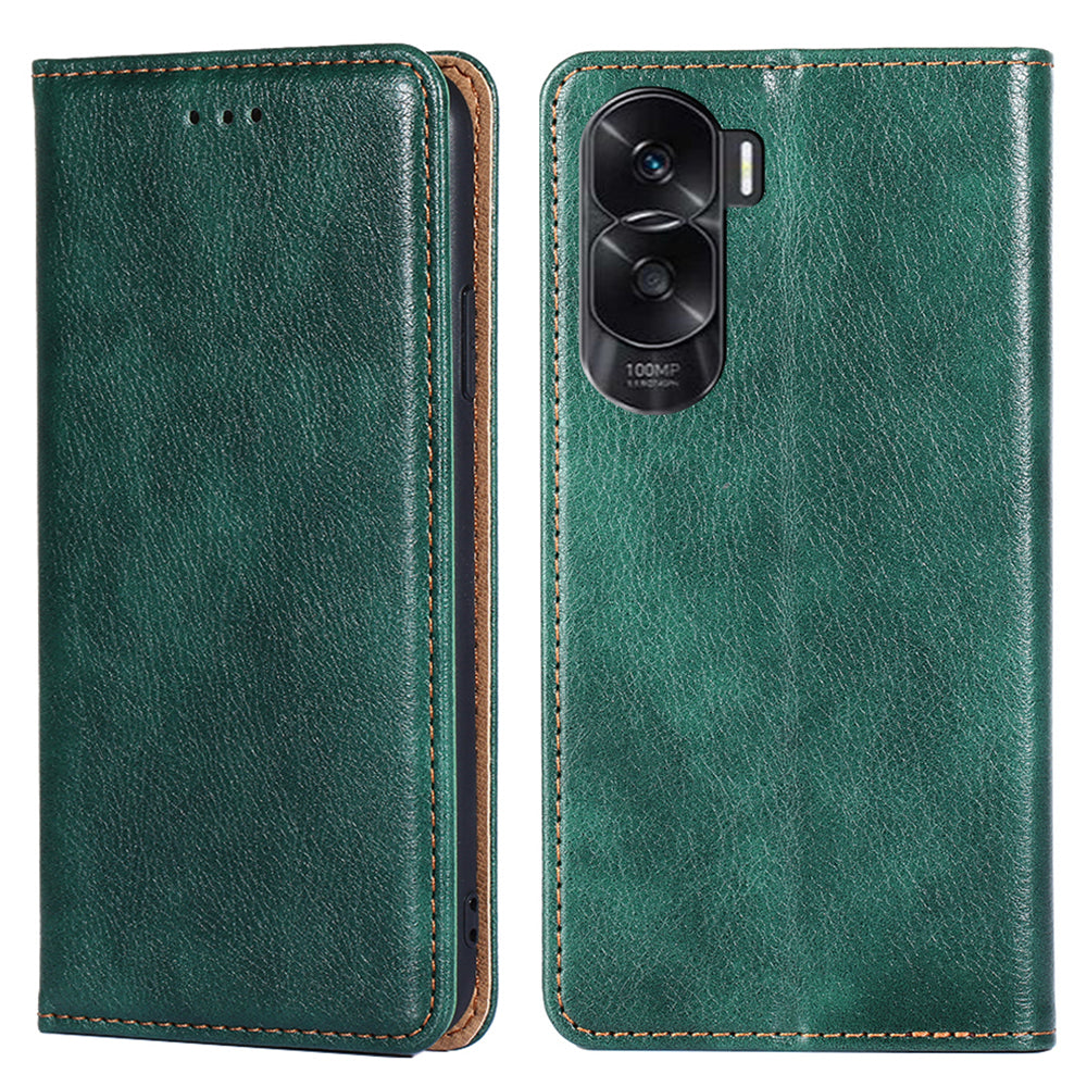 For Honor X50i 5G / 90 Lite 5G Leather Wallet Case Stand Magnetic Closure Solid Color Phone Cover