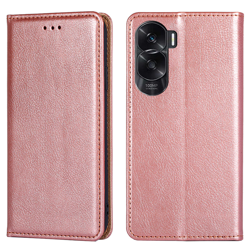 For Honor X50i 5G / 90 Lite 5G Leather Wallet Case Stand Magnetic Closure Solid Color Phone Cover