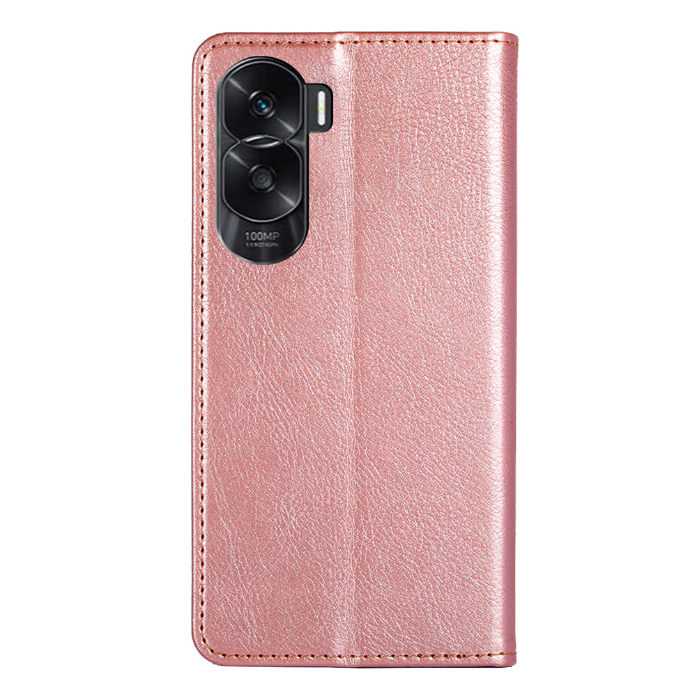 For Honor X50i 5G / 90 Lite 5G Leather Wallet Case Stand Magnetic Closure Solid Color Phone Cover