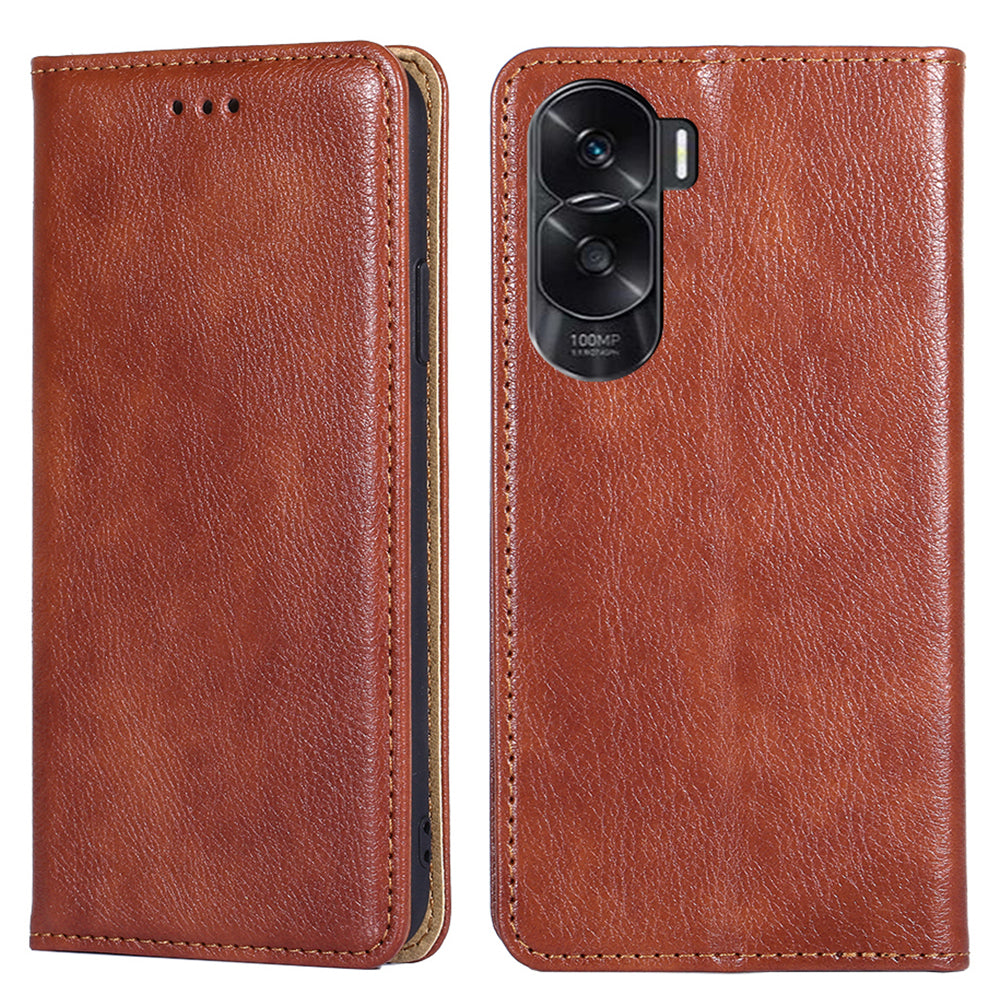 For Honor X50i 5G / 90 Lite 5G Leather Wallet Case Stand Magnetic Closure Solid Color Phone Cover