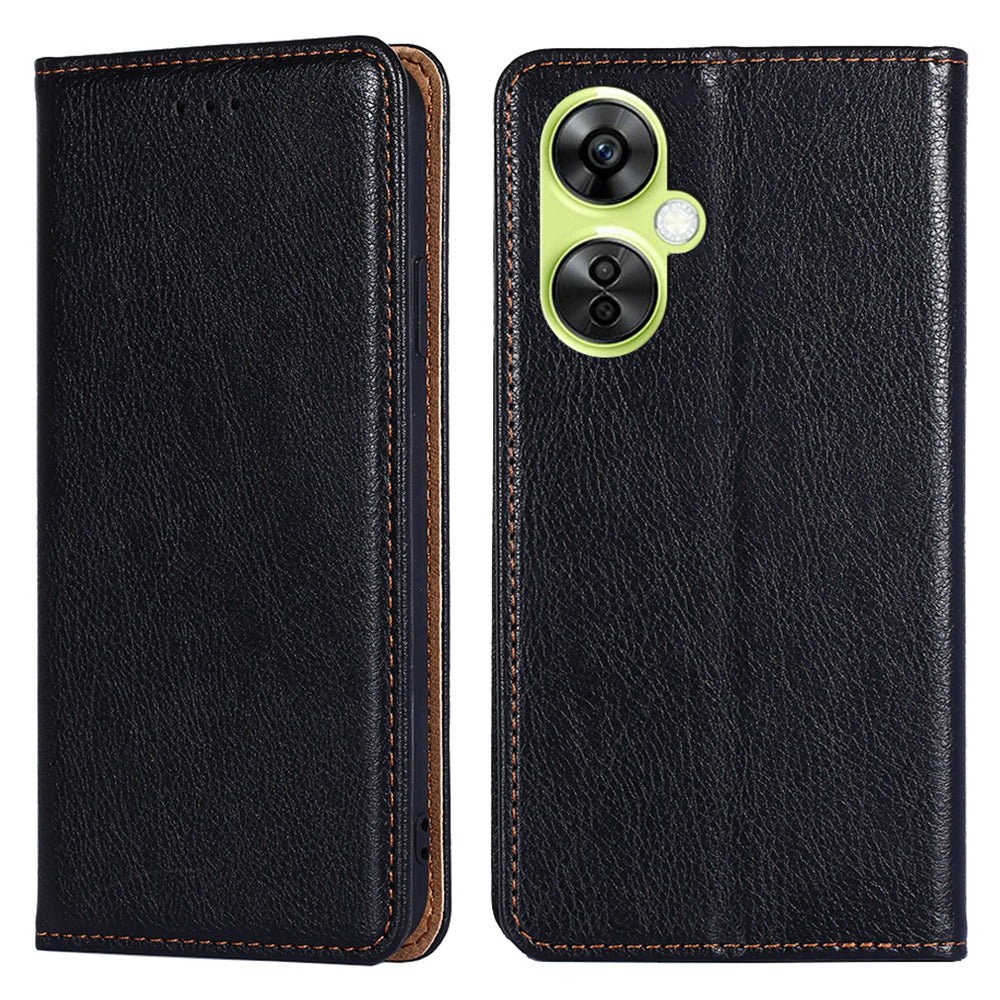 For OnePlus Nord CE 3 Lite 5G / Nord N30 5G Magnetic Closure Cover PU Leather Solid Color Wallet Smartphone Case with Stand