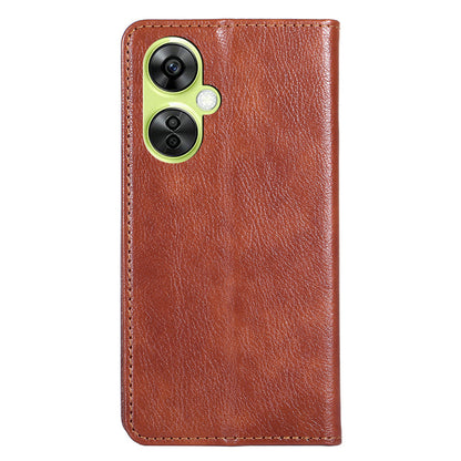 For OnePlus Nord CE 3 Lite 5G / Nord N30 5G Magnetic Closure Cover PU Leather Solid Color Wallet Smartphone Case with Stand