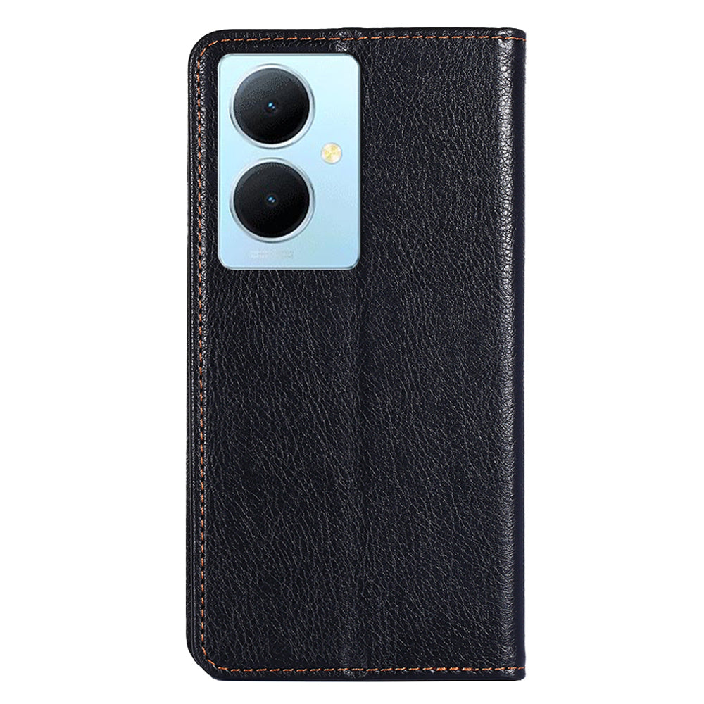 For vivo Y78+ 5G Solid Color Wallet PU Leather Case Stand Magnetic Closure Phone Cover