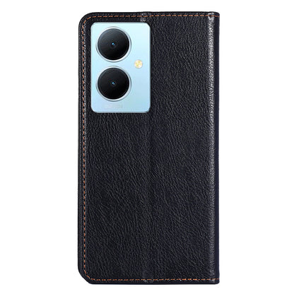 For vivo Y78+ 5G Solid Color Wallet PU Leather Case Stand Magnetic Closure Phone Cover