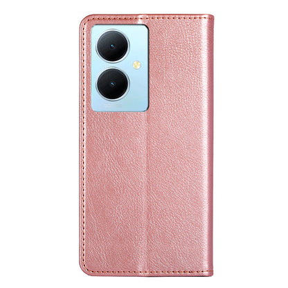 For vivo Y78+ 5G Solid Color Wallet PU Leather Case Stand Magnetic Closure Phone Cover