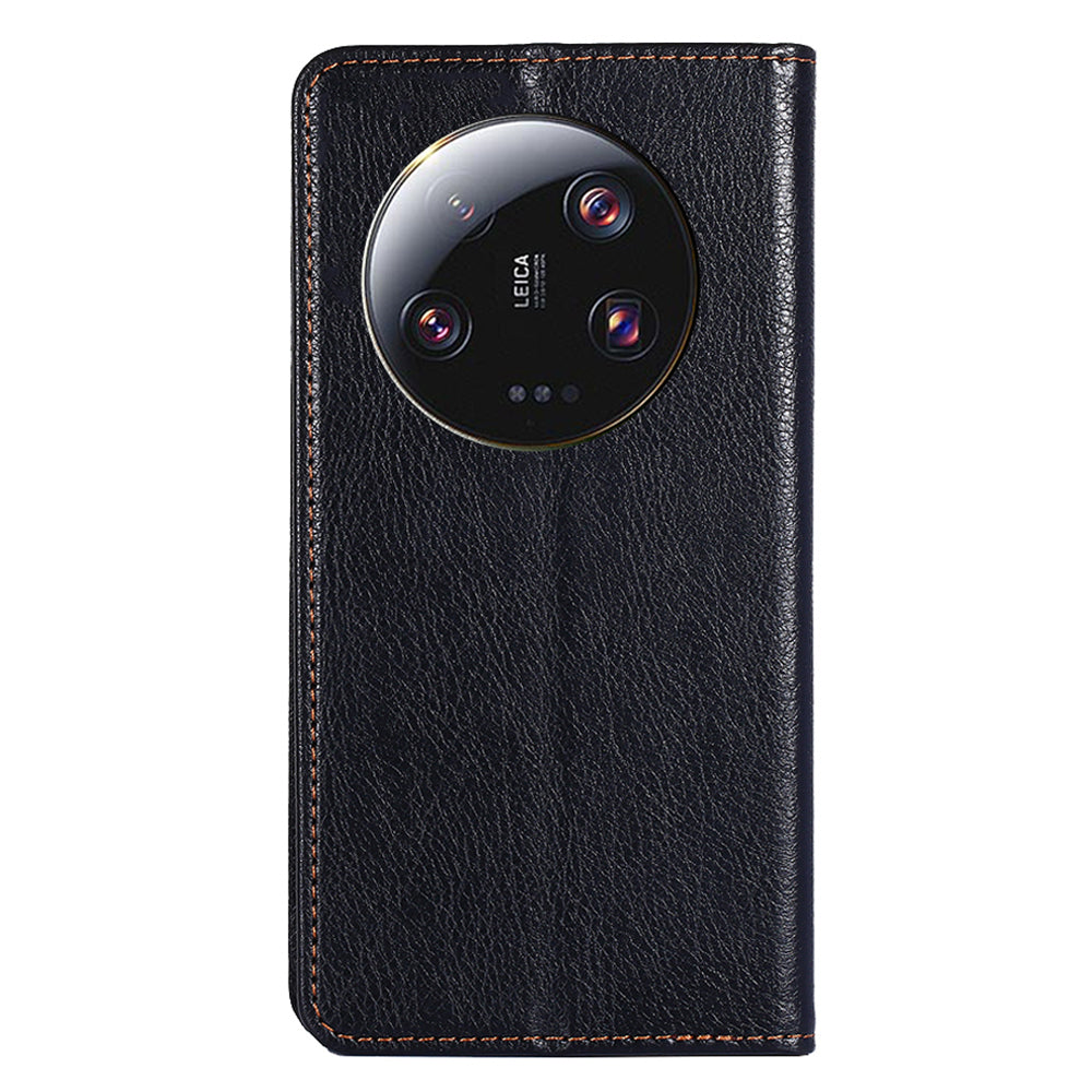 For Xiaomi 13 Ultra Wallet Phone Case PU Leather Solid Color Magnetic Closing Stand Smartphone Cover