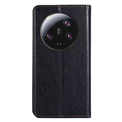 For Xiaomi 13 Ultra Wallet Phone Case PU Leather Solid Color Magnetic Closing Stand Smartphone Cover