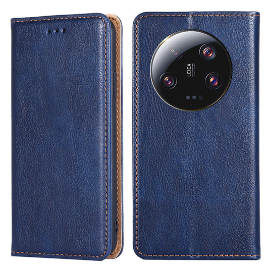For Xiaomi 13 Ultra Wallet Phone Case PU Leather Solid Color Magnetic Closing Stand Smartphone Cover
