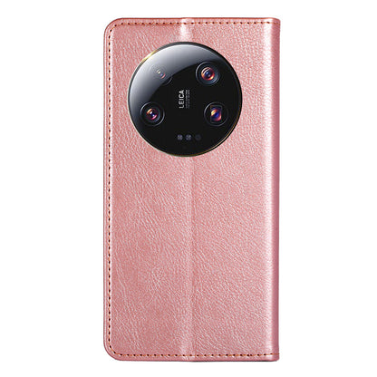 For Xiaomi 13 Ultra Wallet Phone Case PU Leather Solid Color Magnetic Closing Stand Smartphone Cover