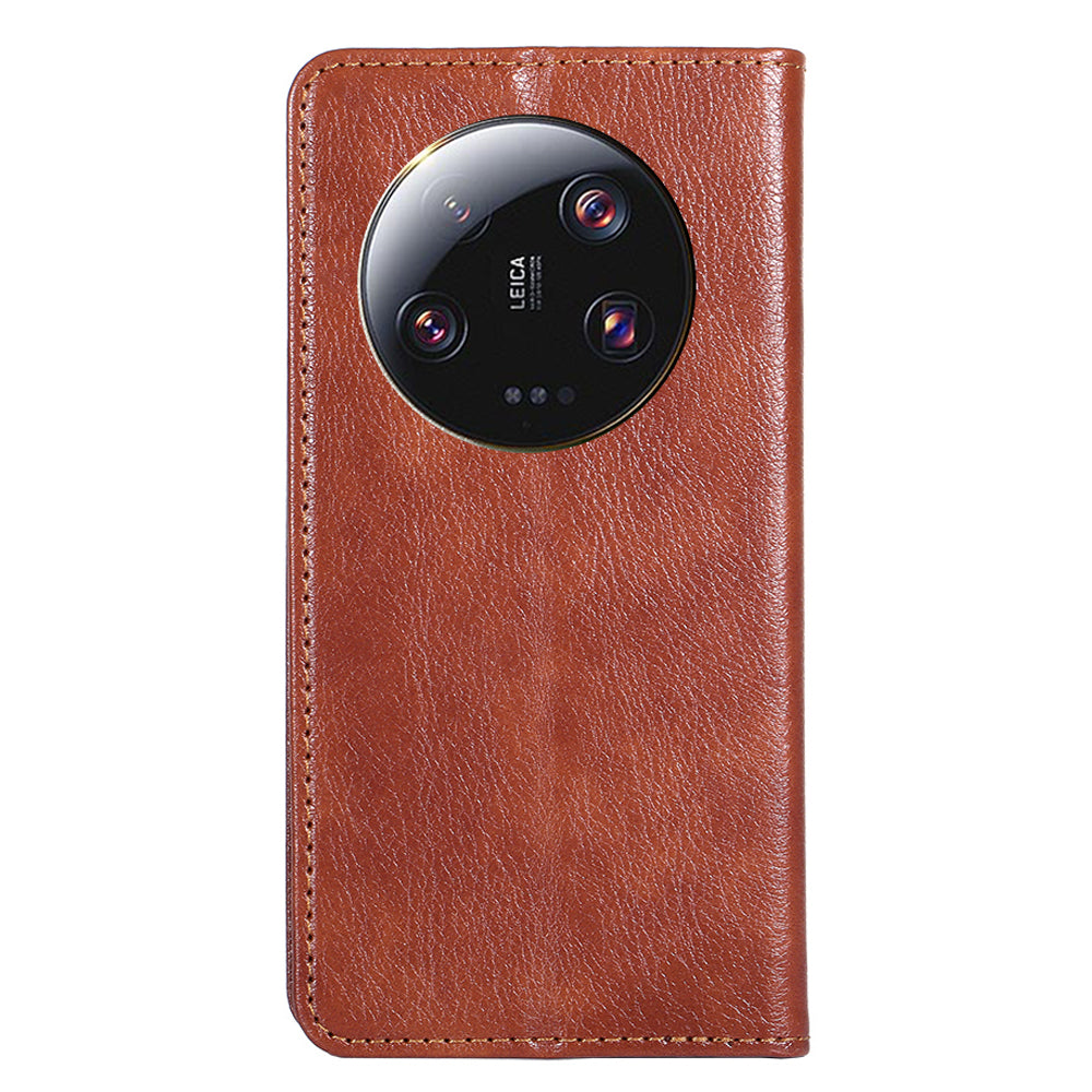 For Xiaomi 13 Ultra Wallet Phone Case PU Leather Solid Color Magnetic Closing Stand Smartphone Cover