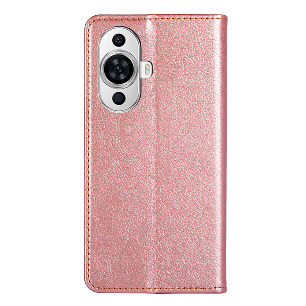 For Huawei nova 11 Magnetic Phone Case Stand Wallet Solid Color PU Leather Phone Cover