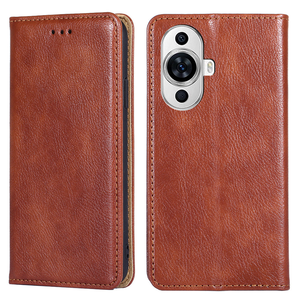 For Huawei nova 11 Magnetic Phone Case Stand Wallet Solid Color PU Leather Phone Cover