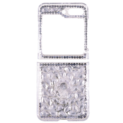 For Samsung Galaxy Z Flip5 5G Phone Case 2-Piece Design Rhinestone Decoration Hard PC Phone Shell