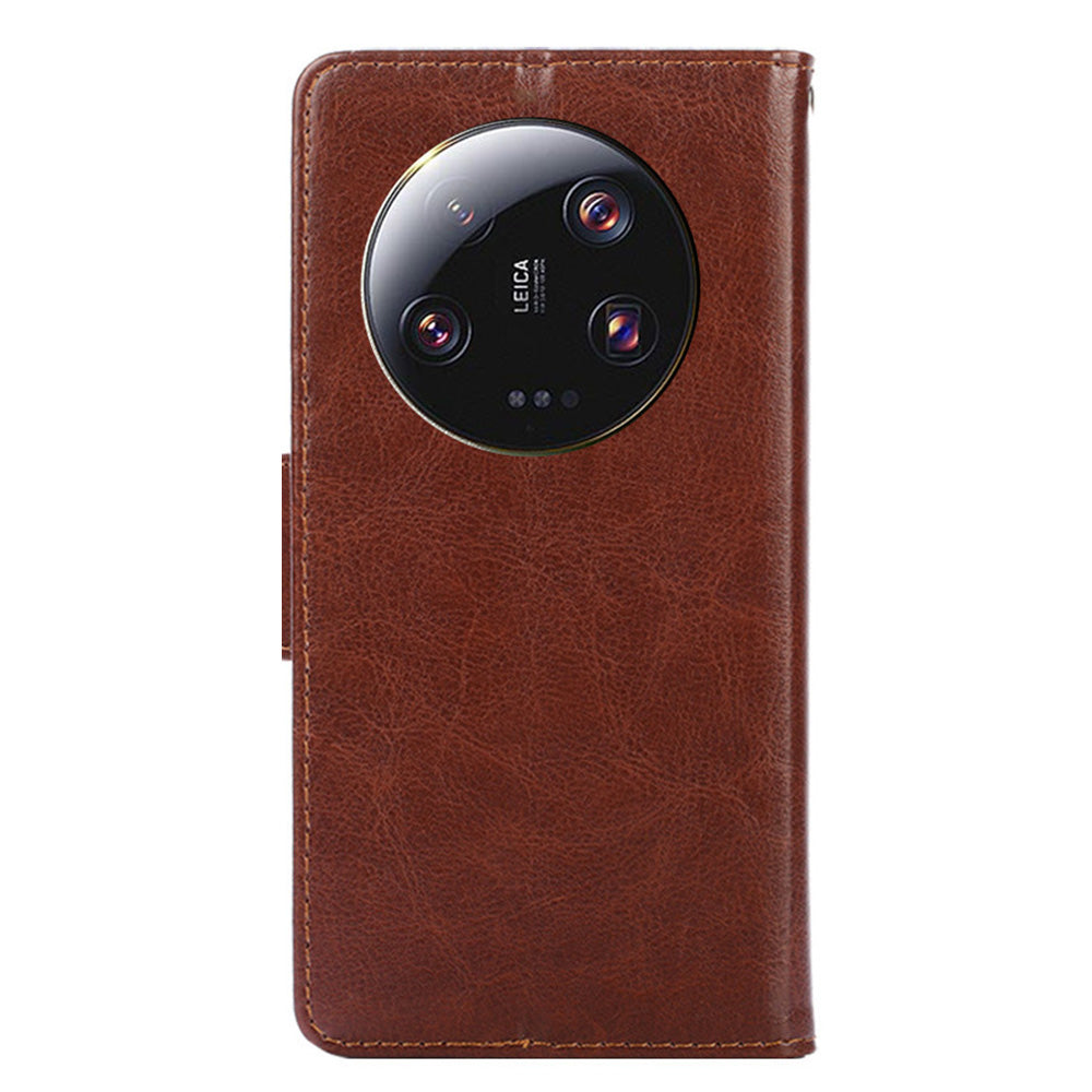 For Xiaomi 13 Ultra Textured PU Leather Phone Case Drop-proof Wallet Stand Cover