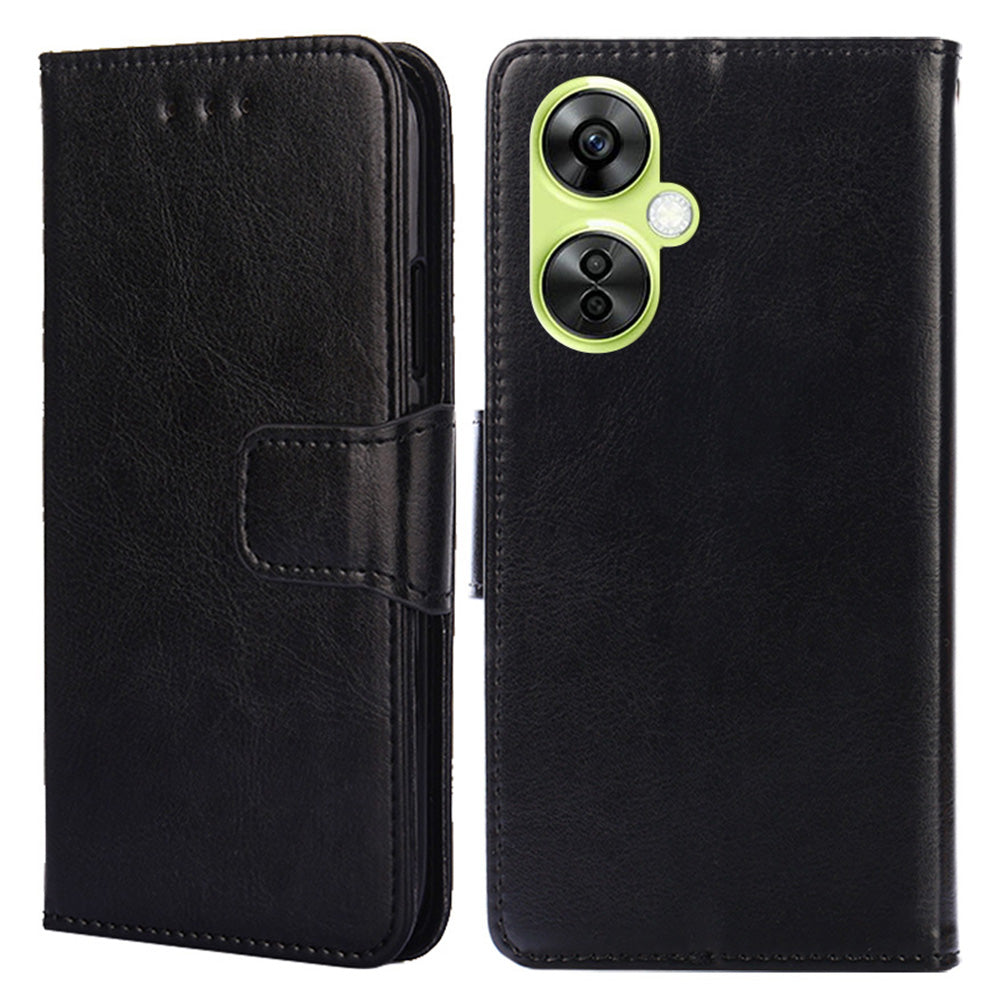 For OnePlus Nord CE 3 Lite 5G / Nord N30 5G Textured Leather Wallet Cover Drop-proof Flip Stand Phone Case