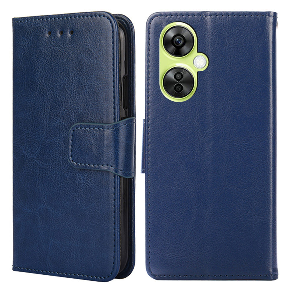 For OnePlus Nord CE 3 Lite 5G / Nord N30 5G Textured Leather Wallet Cover Drop-proof Flip Stand Phone Case