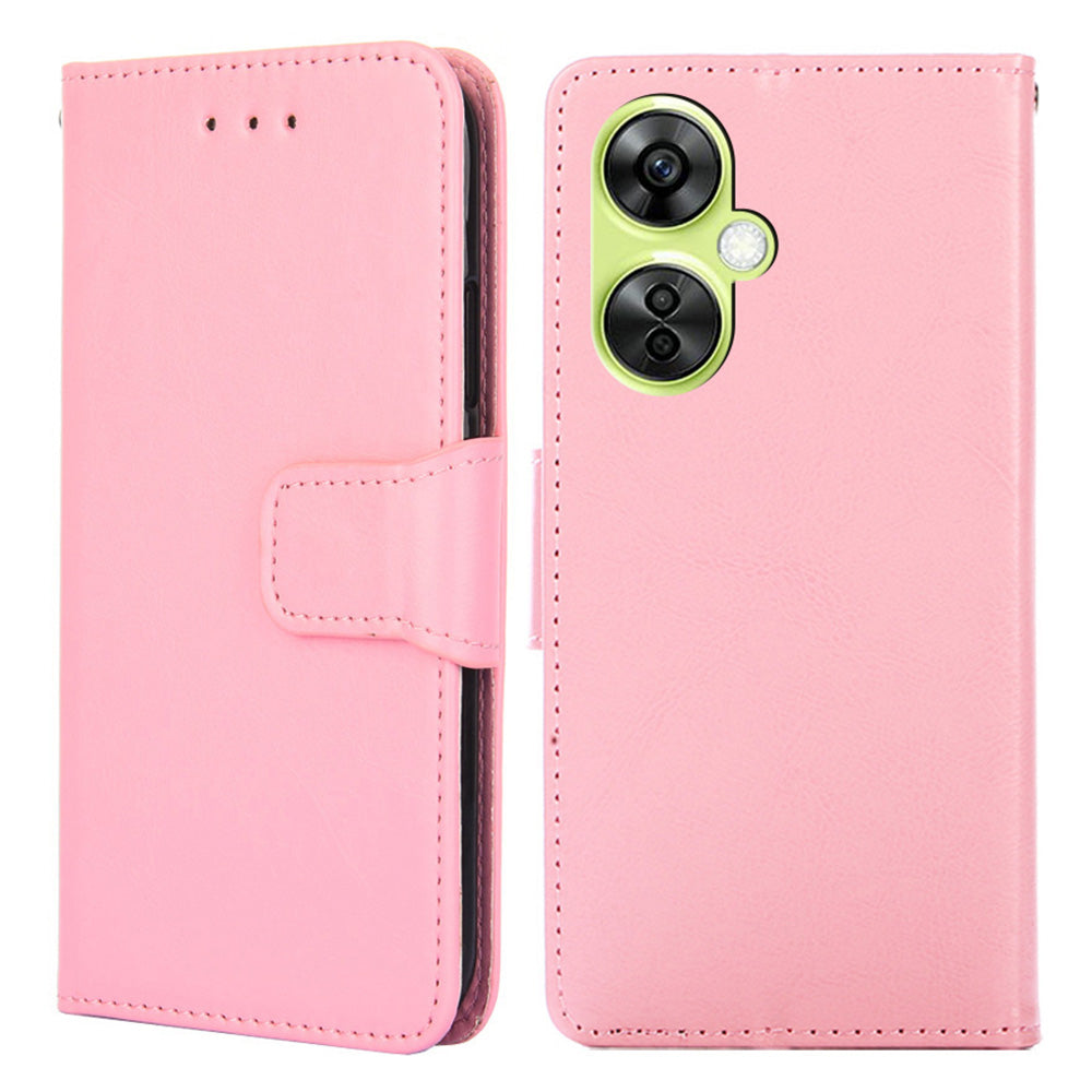 For OnePlus Nord CE 3 Lite 5G / Nord N30 5G Textured Leather Wallet Cover Drop-proof Flip Stand Phone Case