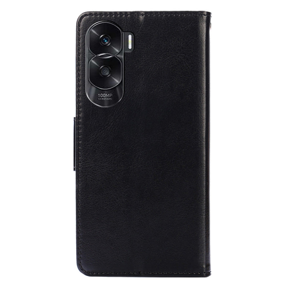 For Honor X50i 5G / 90 Lite 5G Textured Leather Wallet Stand Cover Shockproof Phone Case