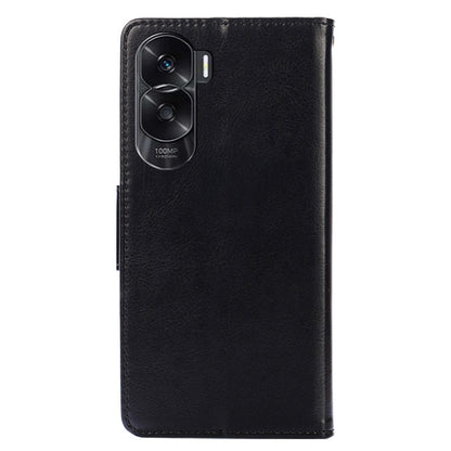 For Honor X50i 5G / 90 Lite 5G Textured Leather Wallet Stand Cover Shockproof Phone Case
