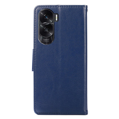 For Honor X50i 5G / 90 Lite 5G Textured Leather Wallet Stand Cover Shockproof Phone Case