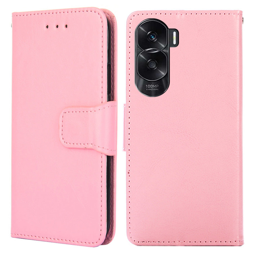 For Honor X50i 5G / 90 Lite 5G Textured Leather Wallet Stand Cover Shockproof Phone Case