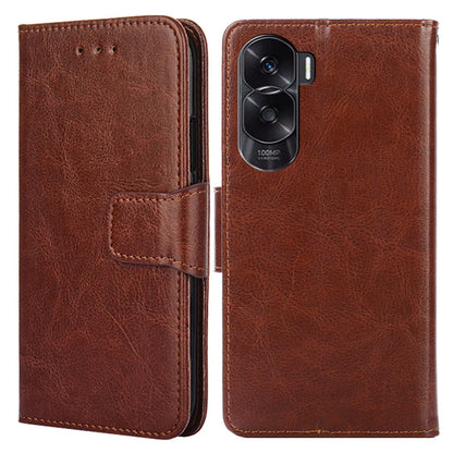 For Honor X50i 5G / 90 Lite 5G Textured Leather Wallet Stand Cover Shockproof Phone Case