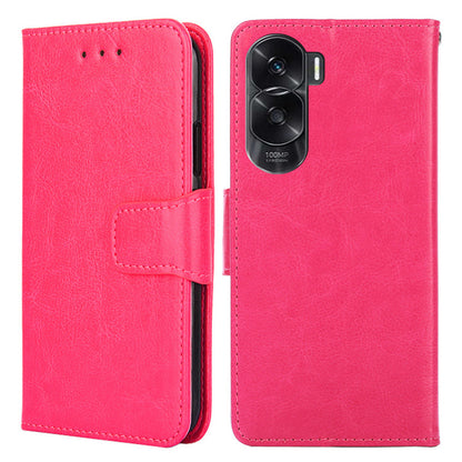 For Honor X50i 5G / 90 Lite 5G Textured Leather Wallet Stand Cover Shockproof Phone Case