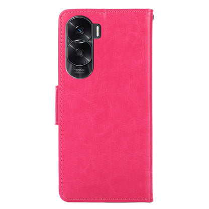 For Honor X50i 5G / 90 Lite 5G Textured Leather Wallet Stand Cover Shockproof Phone Case
