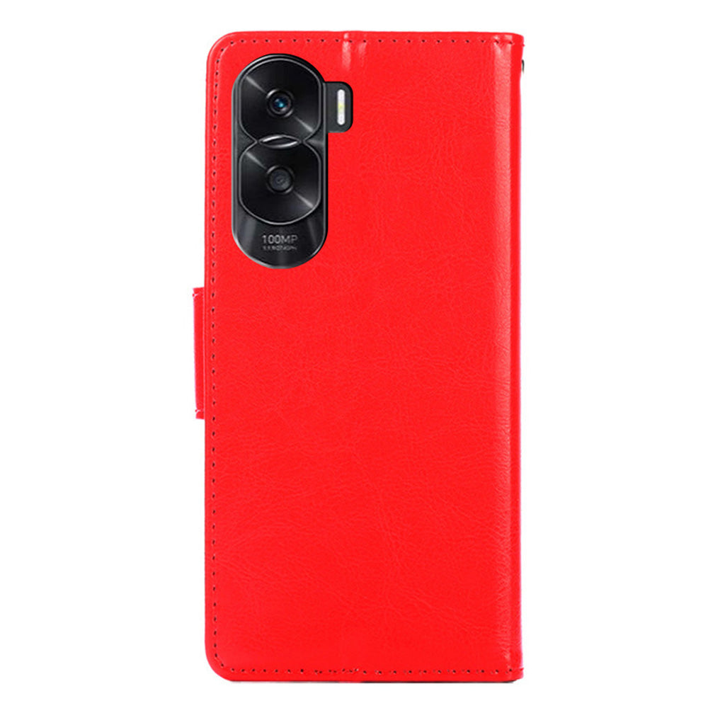 For Honor X50i 5G / 90 Lite 5G Textured Leather Wallet Stand Cover Shockproof Phone Case