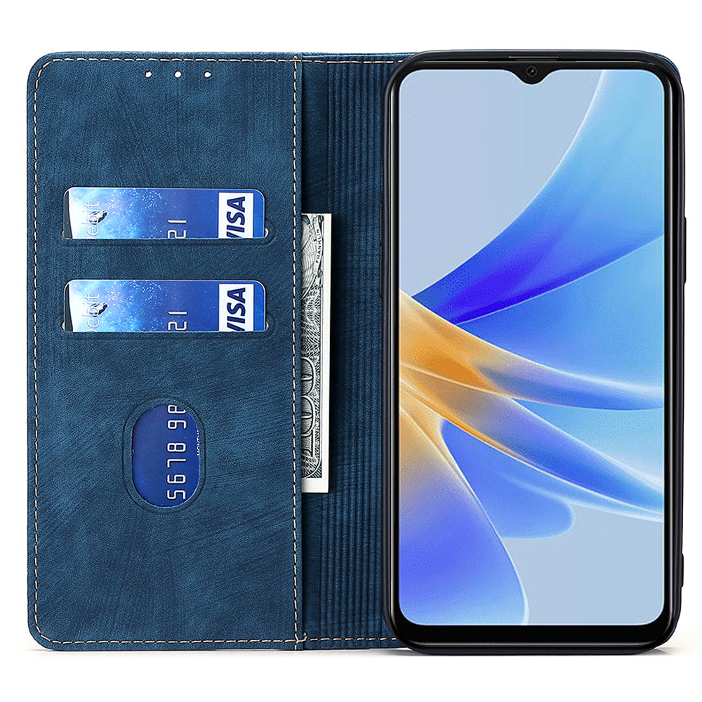 For Oppo A1 5G / A98 5G / F23 5G Protective Cover Case RFID Blocking Wallet PU Leather Stand Phone Cover