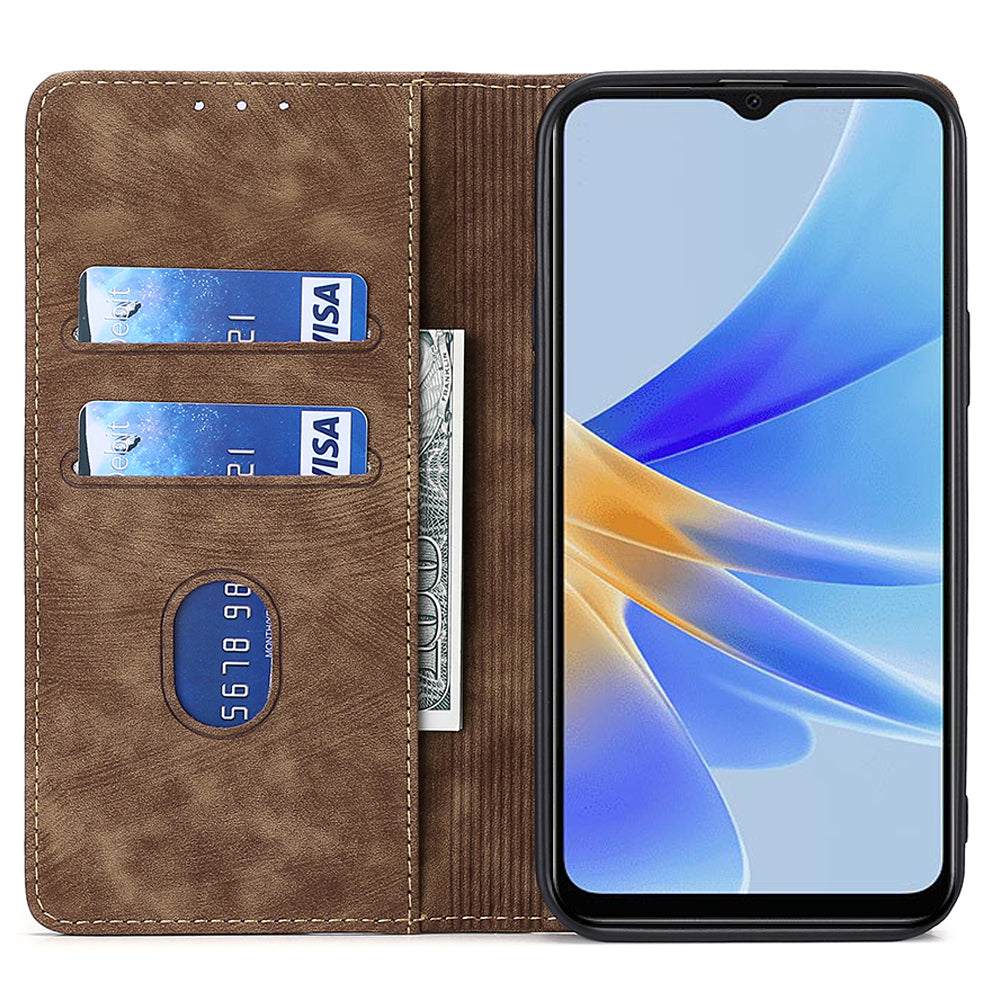 For Oppo A1 5G / A98 5G / F23 5G Protective Cover Case RFID Blocking Wallet PU Leather Stand Phone Cover