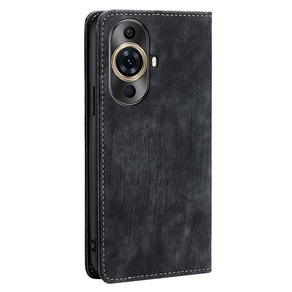 RFID Blocking Wallet Case for Huawei nova 11 Pro / nova 11 Ultra PU Leather Stand Mobile Phone Cover