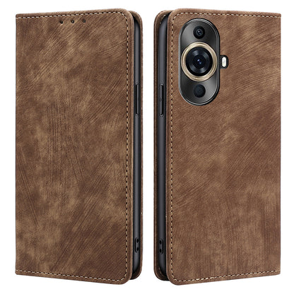 RFID Blocking Wallet Case for Huawei nova 11 Pro / nova 11 Ultra PU Leather Stand Mobile Phone Cover