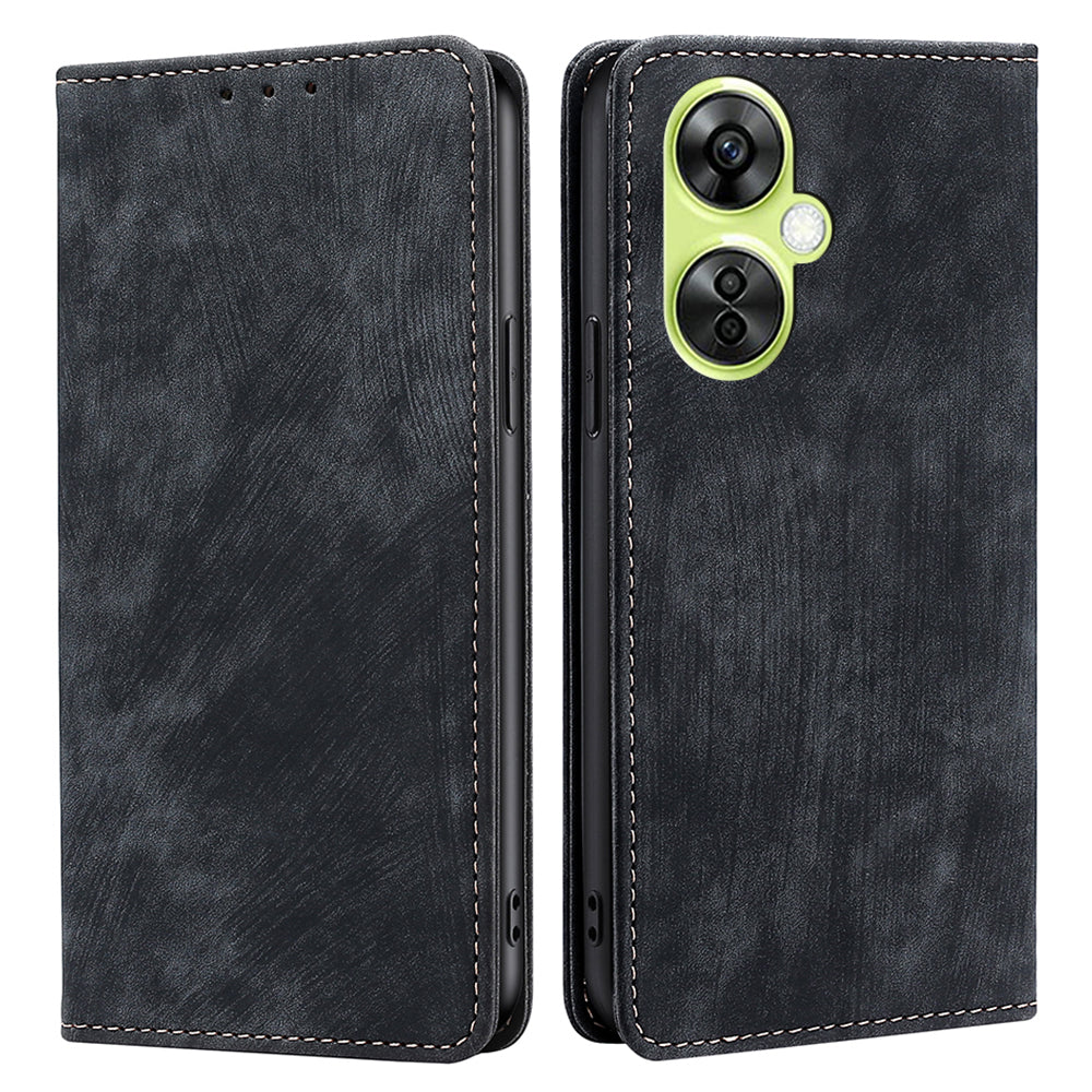 For OnePlus Nord CE 3 Lite 5G / Nord N30 5G RFID Blocking Wallet Case TPU+PU Leather Stand Magnetic Phone Cover